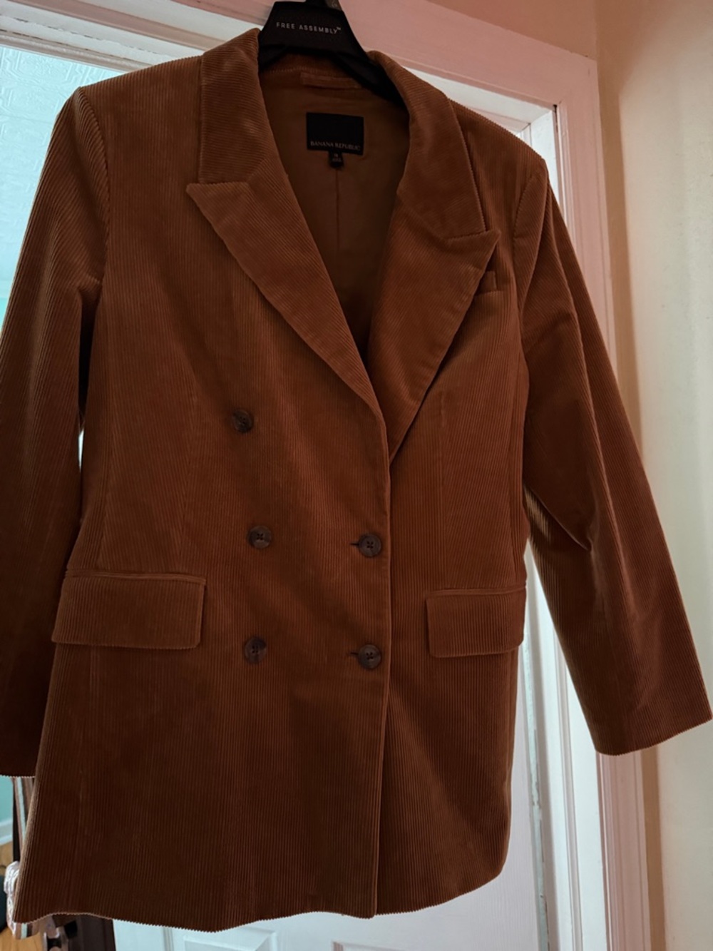 Banana Republic Brown Corduroy Double-Breasted Blazer